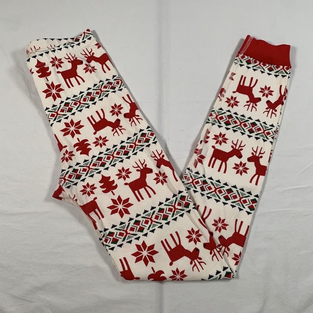 Hanna Andersson Size 14 160cm Organic Cotton Fair Isle Christmas Reindeer‎ Pants